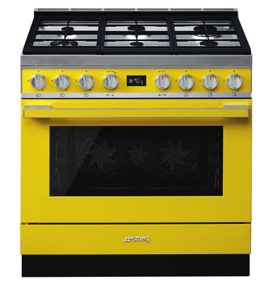 Picture of Smeg Portofino CPF9GPYWA 90cm 6 Burner Pyrolytic Dual Fuel Freestanding Oven