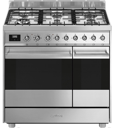 Picture of Smeg C92GMX9 90cm 6 Burner Dual Fuel Freestanding Oven